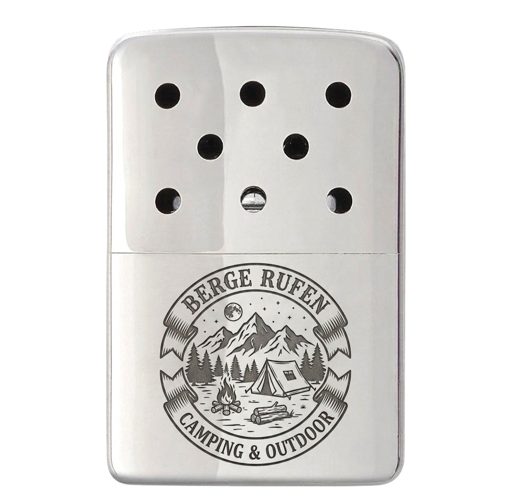 Original Zippo Handwärmer (6 Stunden, Hochglanz-Chrom) mit individueller Lasergravur