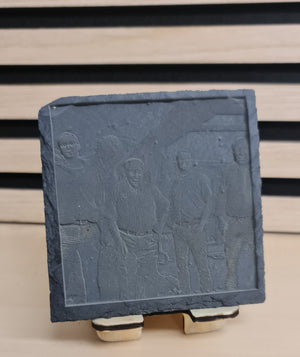 Schieferplatte mit 3D Tiefengravur