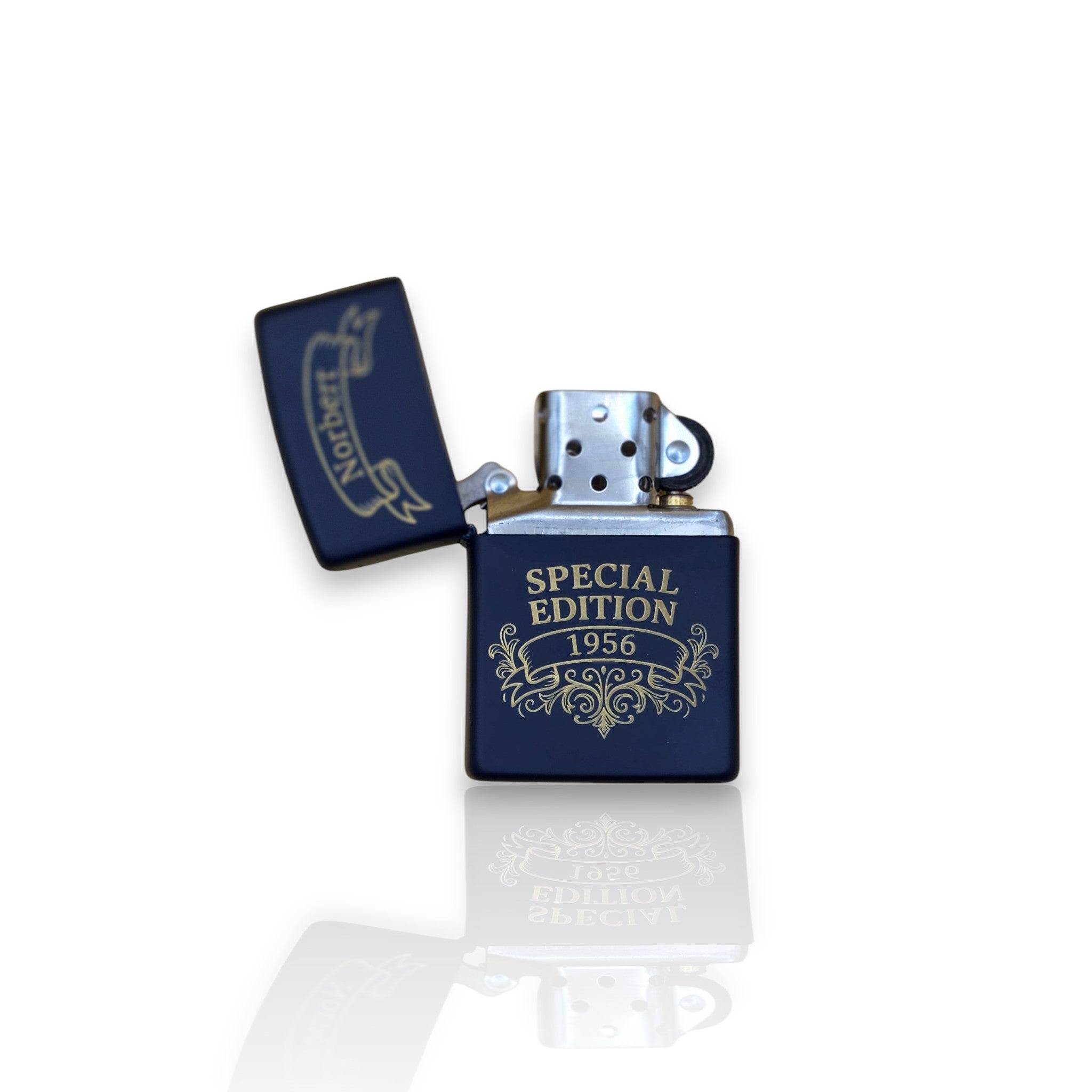Original Zippo® Feuerzeug Navy Blue Matte mit Personalisierter Gravur