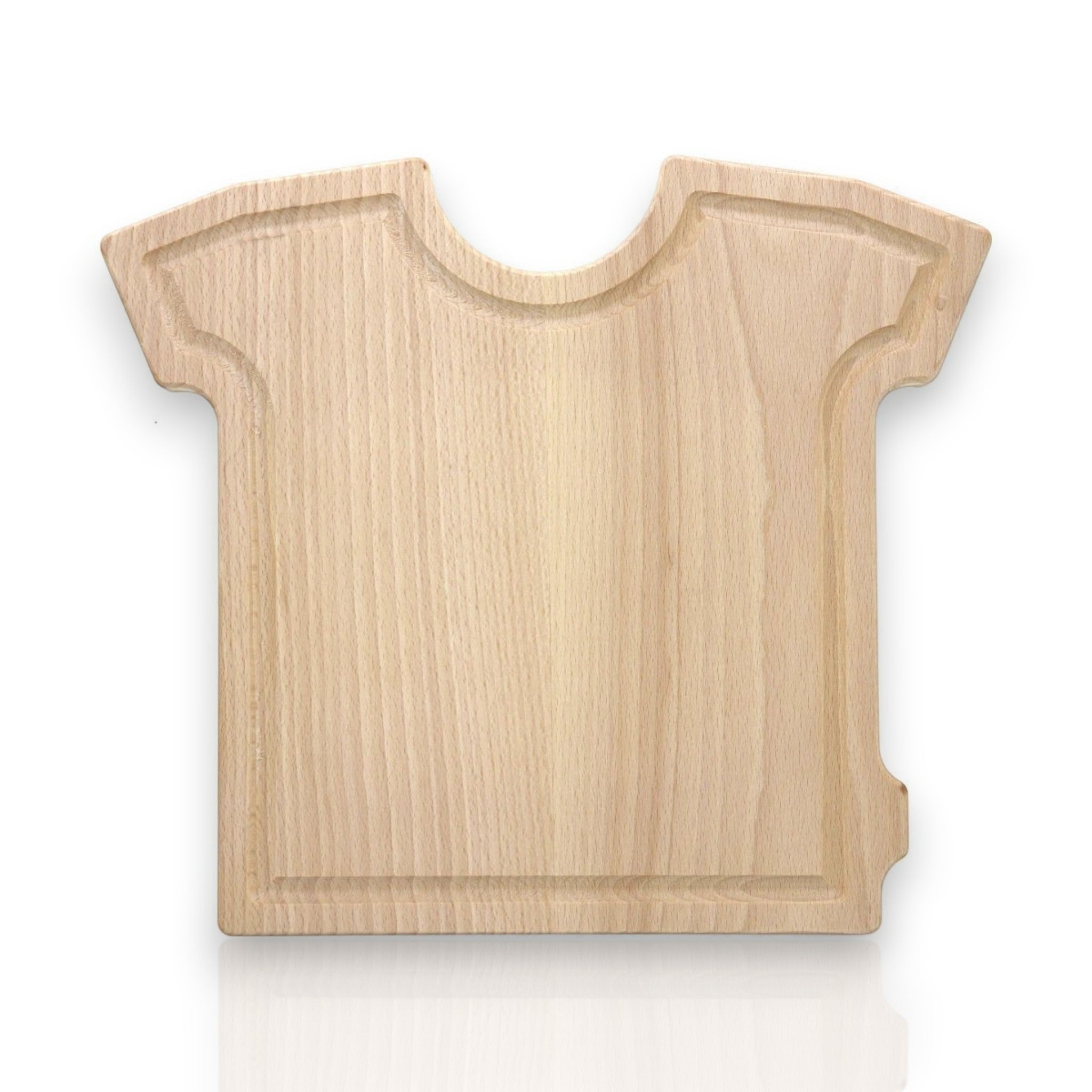 Schneidebrett T-Shirt / Trikot Buchenholz 25 x 28 x 1,5 cm mit Gravur