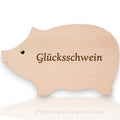 Servierbrett „Glücksschwein“ aus massivem Buchenholz – Individuell gravierbar